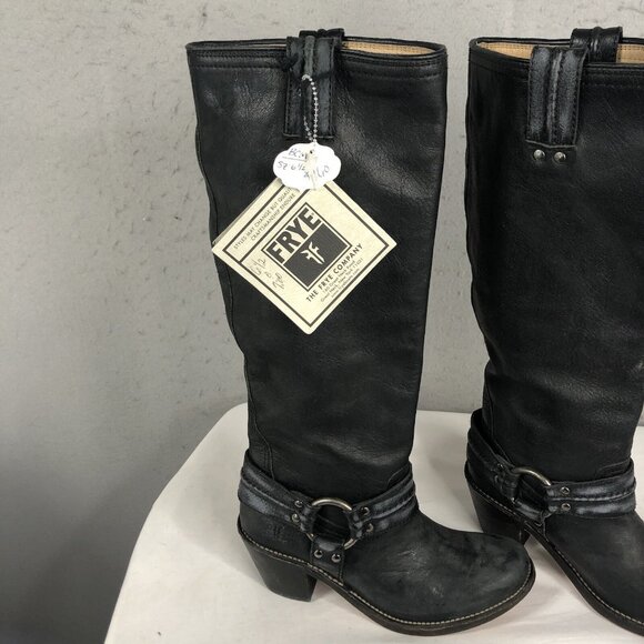 Frye Shoes - Frye Boots Womens 6.5 Black Western Harness Cowboy Ranch Rodeo NEW